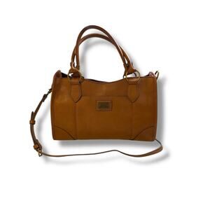 Frye & Co Brown Vegan Leather Satchel Hanbag Removable Shoulder Strap